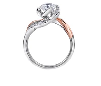 18K White & Rose Gold Palladium Alloy (hypoallergenic) 0.60-1.20cttw Round Brilliant Canadian Diamond Engagement Ring - / 0.60 Carat Total