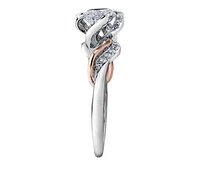 18K White & Rose Gold Palladium Alloy (hypoallergenic) 0.60-1.20cttw Round Brilliant Canadian Diamond Engagement Ring - / 0.60 Carat Total