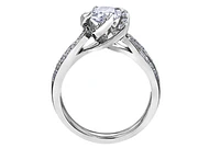 18K White & Rose Gold Palladium Alloy (hypoallergenic) 0.55-1.25cttw Round Brilliant Canadian Diamond Engagement Ring - / 0.55 Carat Total