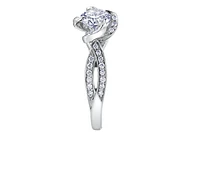 18K White & Rose Gold Palladium Alloy (hypoallergenic) 0.55-1.25cttw Round Brilliant Canadian Diamond Engagement Ring - / 0.55 Carat Total