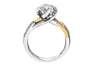 18K White & Yellow Gold Palladium Alloy (hypoallergenic) 0.55-1.17cttw Round Brilliant Canadian Diamond Engagement Ring - / 0.55 Carat Total