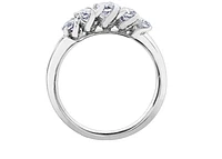 18K White Gold Palladium Alloy (hypoallergenic) 0.60cttw Round Brilliant 5 Stone Canadian Diamond Engagement Ring - / 0.50 Carat Total