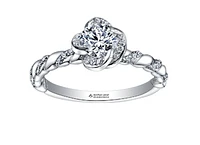 18K White Gold Palladium Alloy (hypoallergenic) 0.43-0.85cttw Round Brilliant Canadian Diamond Engagement Ring - / 0.43 Carat Total