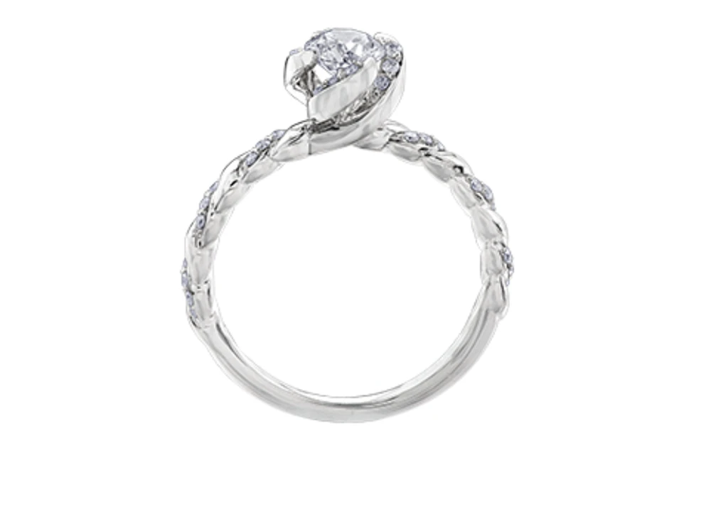 18K White Gold Palladium Alloy (hypoallergenic) 0.43-0.85cttw Round Brilliant Canadian Diamond Engagement Ring - / 0.43 Carat Total