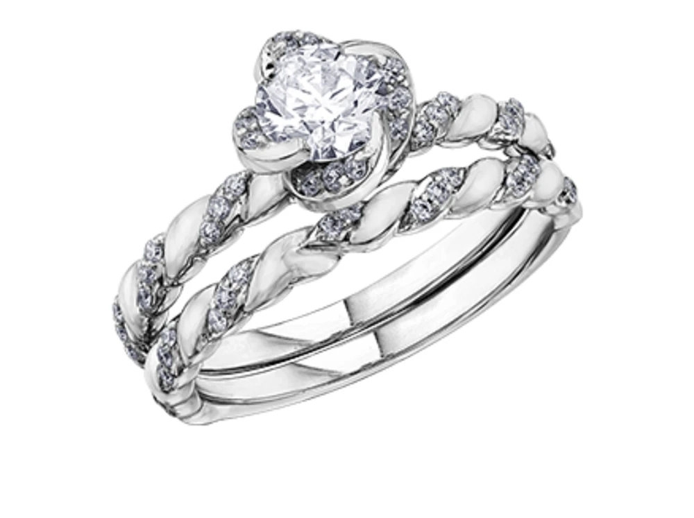 18K White Gold Palladium Alloy (hypoallergenic) 0.43-0.85cttw Round Brilliant Canadian Diamond Engagement Ring - / 0.43 Carat Total