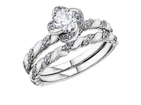 18K White Gold Palladium Alloy (hypoallergenic) 0.43-0.85cttw Round Brilliant Canadian Diamond Engagement Ring - / 0.43 Carat Total