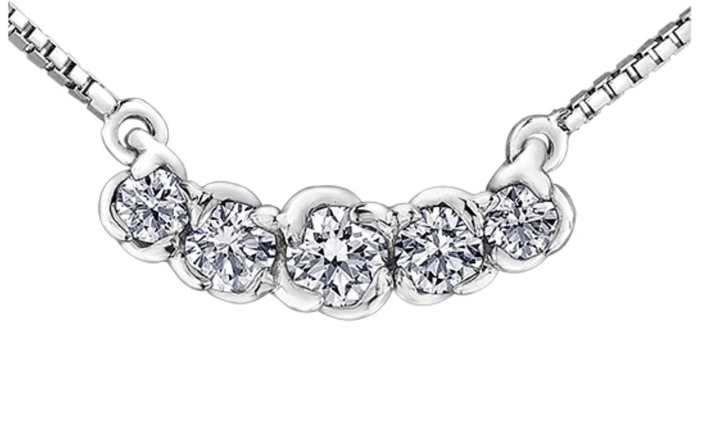 18K White Gold & Palladium Alloy(hypoallergenic) 0.32cttw Canadian Diamond Pendant
