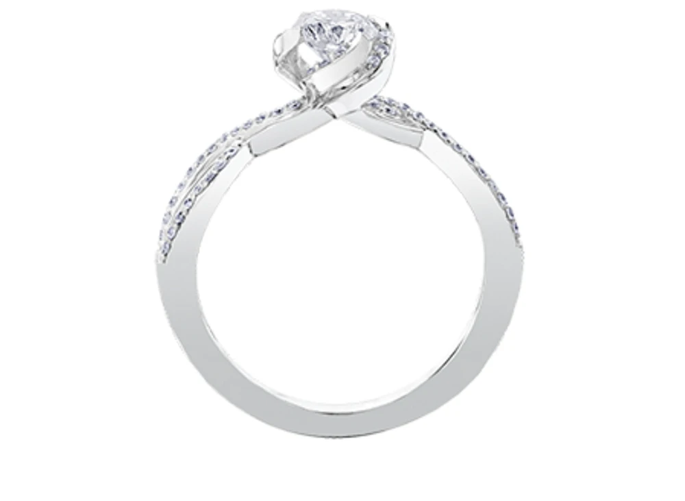 18K Gold Palladium Alloy (hypoallergenic) 0.70cttw Round Brilliant Canadian Diamond Engagement Ring