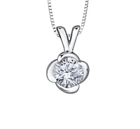 18K White Gold With Palladium Alloy (hypoallergenic) -0.50cttw Canadian Diamond Pendant