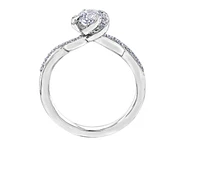 18K White Gold Palladium Alloy (hypoallergenic) 0.65cttw Round Brilliant Canadian Diamond Engagement Ring - /