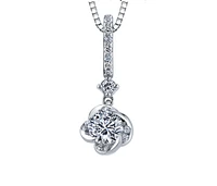 18K White Gold With Palladium Alloy (hypoallergenic) 0.37cttw Canadian Diamond Pendant