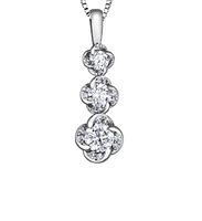18K White Gold With Palladium Alloy (hypoallergenic) 0.33cttw Canadian Diamond Pendant