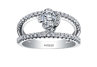 18K White Gold Palladium Alloy (hypoallergenic) 0.90cttw Round Brilliant Canadian Diamond Engagement Ring