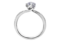 18K White Gold Palladium Alloy (hypoallergenic) 0.50cttw Round Brilliant Canadian Diamond Engagement Ring - /
