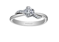 18K White Gold Palladium Alloy (hypoallergenic) 0.40-0.72cttw Round Brilliant Canadian Diamond Engagement Ring - / 0.40 Carat Total