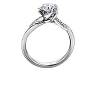 18K White Gold Palladium Alloy (hypoallergenic) 0.40-0.72cttw Round Brilliant Canadian Diamond Engagement Ring - / 0.40 Carat Total