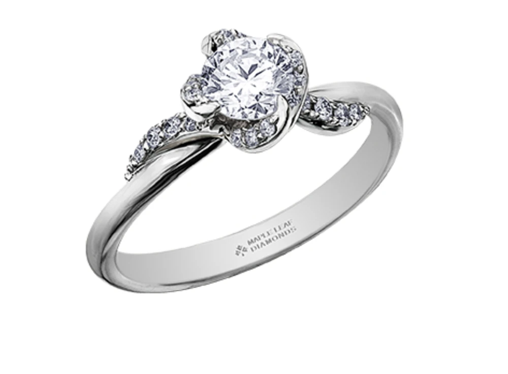 18K White Gold Palladium Alloy (hypoallergenic) 0.40-0.72cttw Round Brilliant Canadian Diamond Engagement Ring - / 0.40 Carat Total