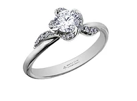 18K White Gold Palladium Alloy (hypoallergenic) 0.40-0.72cttw Round Brilliant Canadian Diamond Engagement Ring - / 0.40 Carat Total