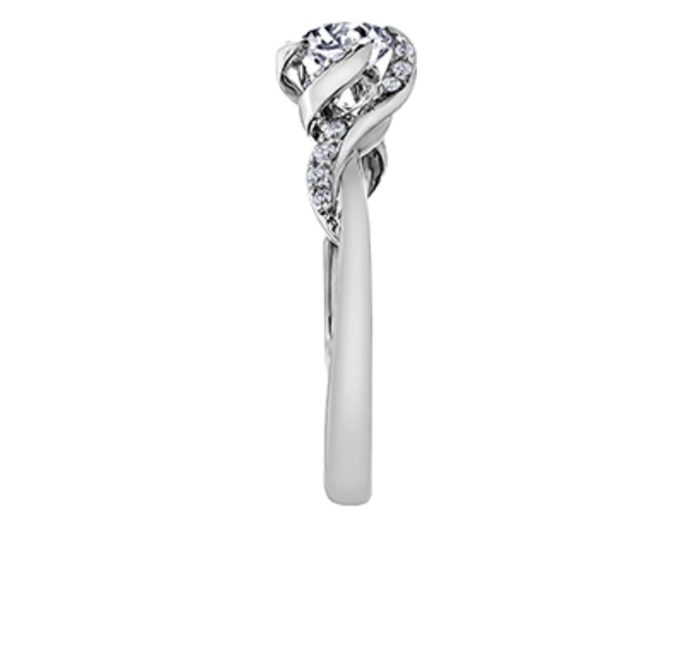 18K White Gold Palladium Alloy (hypoallergenic) 0.40-0.72cttw Round Brilliant Canadian Diamond Engagement Ring - / 0.40 Carat Total