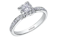 18K White Gold Palladium Alloy (hypoallergenic) 0.60cttw Princess Cut Canadian Diamond Engagement Ring