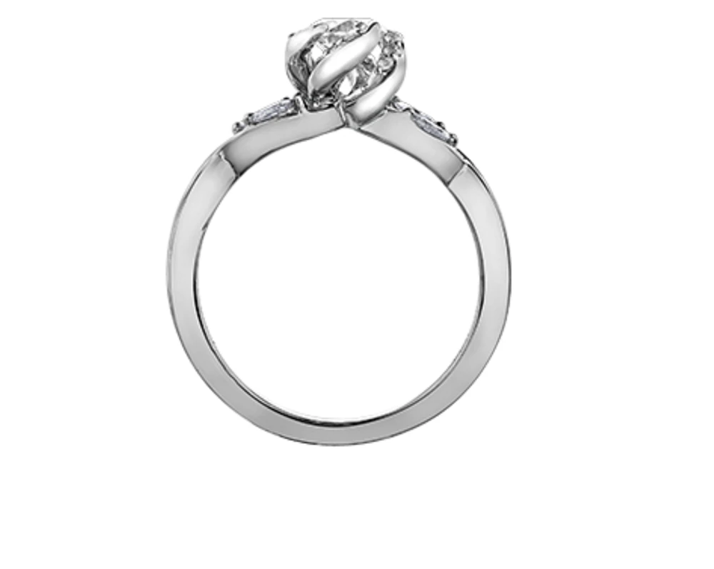 18K White Gold Palladium Alloy (hypoallergenic) 0.93cttw Round Brilliant Canadian Diamond Engagement Ring