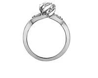 18K White Gold Palladium Alloy (hypoallergenic) 0.93cttw Round Brilliant Canadian Diamond Engagement Ring