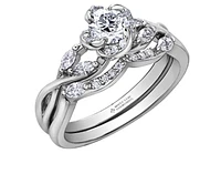 18K White Gold Palladium Alloy (hypoallergenic) 0.93cttw Round Brilliant Canadian Diamond Engagement Ring