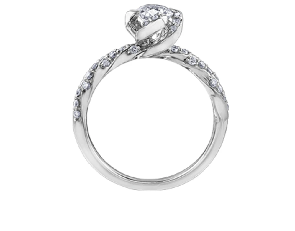 18K White Gold Palladium Alloy (hypoallergenic) 0.51-0.95cttw Round Brilliant Canadian Diamond Engagement Ring - / 0.51 Carat Total