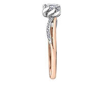 18K White & Rose Gold Palladium Alloy (hypoallergenic) 0.40cttw Princess Cut Canadian Diamond Engagement Ring