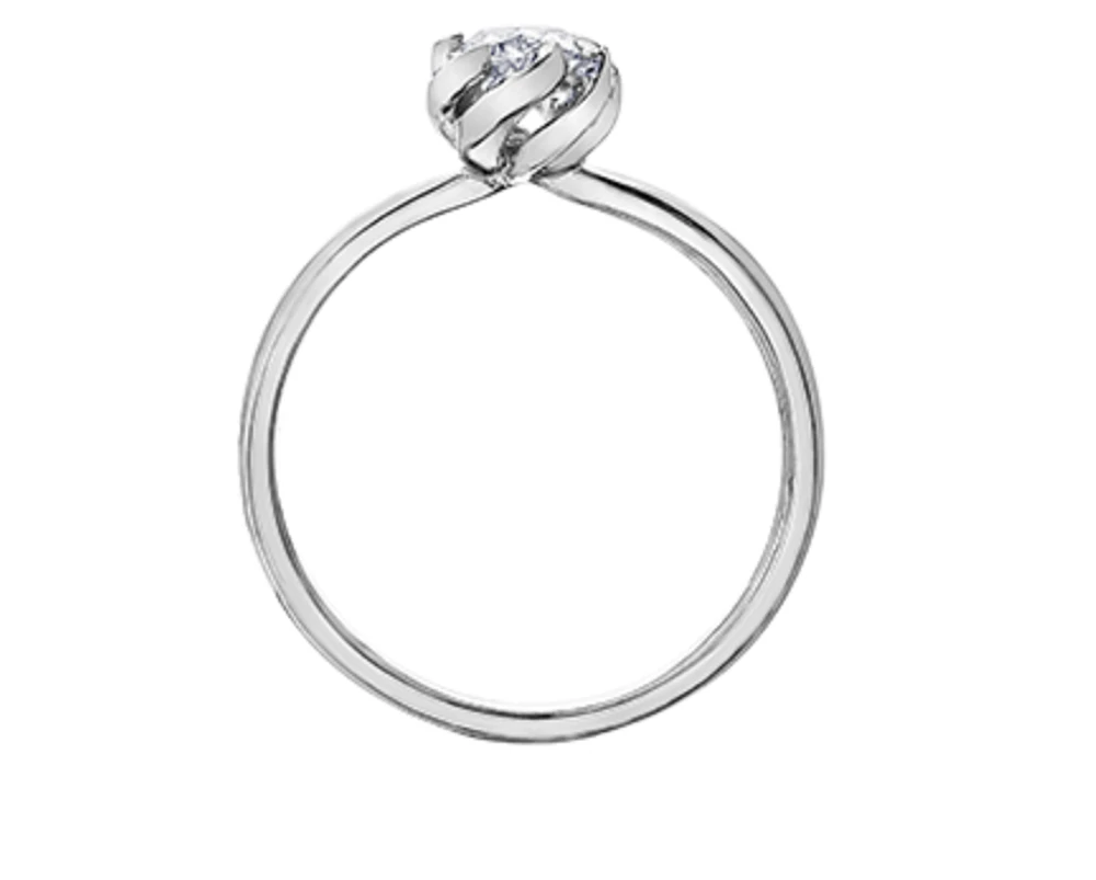 18K White Gold Palladium Alloy (hypoallergenic) 0.33-0.55cttw Oval Cut Canadian Diamond Engagement Ring - / 0.33 Carat Total