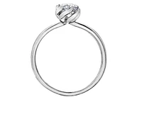18K White Gold Palladium Alloy (hypoallergenic) 0.33-0.55cttw Oval Cut Canadian Diamond Engagement Ring - / 0.33 Carat Total