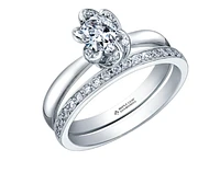 18K White Gold Palladium Alloy (hypoallergenic) 0.33-0.55cttw Oval Cut Canadian Diamond Engagement Ring - / 0.33 Carat Total