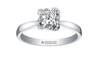 18K White Gold Palladium Alloy (hypoallergenic) 0.33-1.08cttw Princess Cut Canadian Diamond Engagement Ring - / 0.33 Carat Total