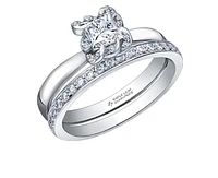 18K White Gold Palladium Alloy (hypoallergenic) 0.33-1.08cttw Princess Cut Canadian Diamond Engagement Ring - / 0.33 Carat Total