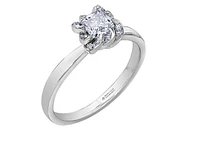 18K White Gold Palladium Alloy (hypoallergenic) 0.33-1.08cttw Cushion Cut Canadian Diamond Engagement Ring - / 0.33 Carat Total