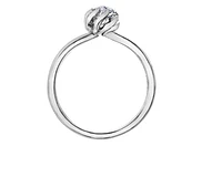 18K White Gold Palladium Alloy (hypoallergenic) 0.46-0.56cttw Pear Shape Canadian Diamond Engagement Ring - / 0.46 Carat Total