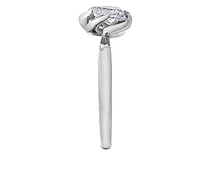 18K White Gold Palladium Alloy (hypoallergenic) 0.46-0.56cttw Pear Shape Canadian Diamond Engagement Ring - / 0.46 Carat Total
