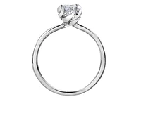 18K White Gold Palladium Alloy (hypoallergenic) 0.56cttw Marquise Shape Canadian Diamond Engagement Ring - /