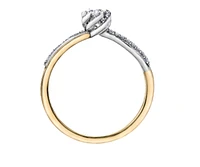 18K White & Yellow Gold Palladium Alloy (hypoallergenic) 0.40cttw Oval Cut Canadian Diamond Engagement Ring