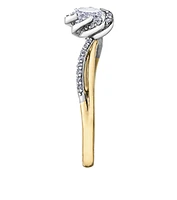 18K White & Yellow Gold Palladium Alloy (hypoallergenic) 0.40cttw Oval Cut Canadian Diamond Engagement Ring
