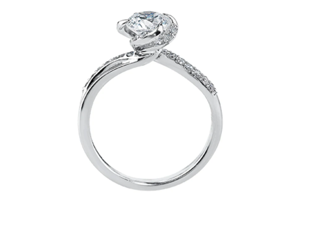 18K White Gold Palladium Alloy (hypoallergenic) -1.20cttw Round Brilliant Canadian Diamond Engagement Ring