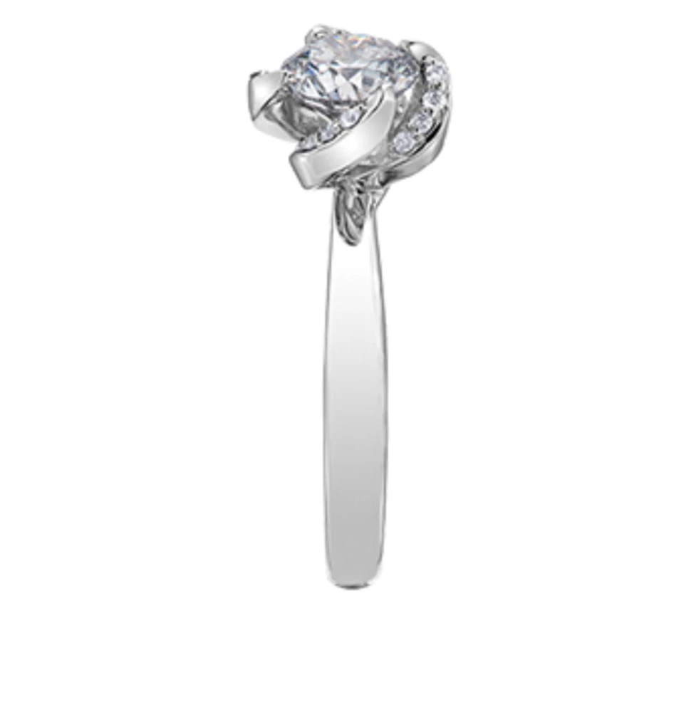 18K White Gold Palladium Alloy (hypoallergenic) 0.25-1.08cttw Round Brilliant Canadian Diamond Engagement Ring - / 0.25 Carat Total