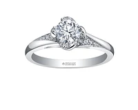 18K White Gold Palladium Alloy (hypoallergenic) -1.15cttw Round Brilliant Canadian Diamond Engagement Ring