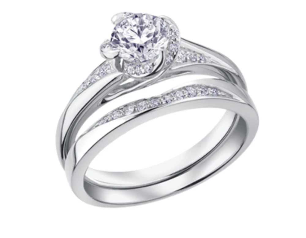 18K White Gold Palladium Alloy (hypoallergenic) -1.15cttw Round Brilliant Canadian Diamond Engagement Ring