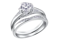 18K White Gold Palladium Alloy (hypoallergenic) -1.15cttw Round Brilliant Canadian Diamond Engagement Ring