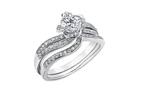18K White Gold Palladium Alloy (hypoallergenic) 0.90cttw Round Brilliant Canadian Diamond Engagement Ring