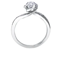 18K White Gold Palladium Alloy (hypoallergenic) 0.90cttw Round Brilliant Canadian Diamond Engagement Ring