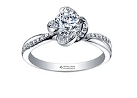 18K White Gold Palladium Alloy (hypoallergenic) -1.20cttw Round Brilliant Canadian Diamond Engagement Ring