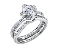 18K White Gold Palladium Alloy (hypoallergenic) -1.20cttw Round Brilliant Canadian Diamond Engagement Ring