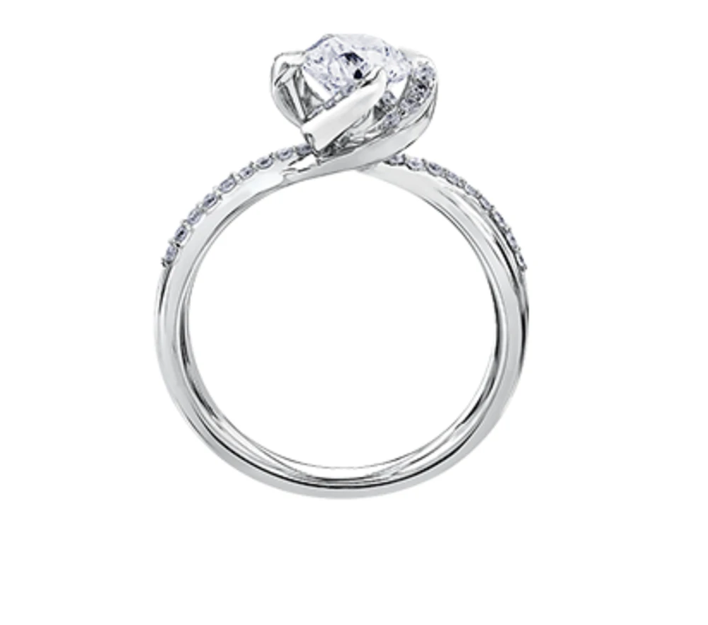 18K White Gold Palladium Alloy (hypoallergenic) -1.20cttw Round Brilliant Canadian Diamond Engagement Ring